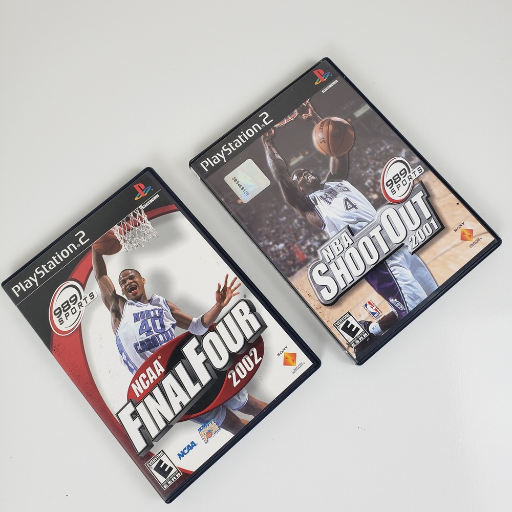 PS2 Basketball Bundle NCAA Final Four 2002 & NBA ShootOut 2001 989 Sports Sony